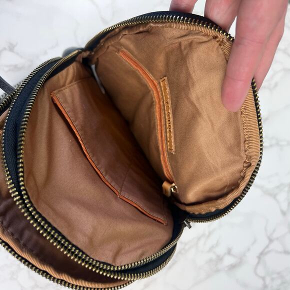 Hobo Cass Sling Bag Black Genuine Leather Crossbody Boho Strap - Picture 9 of 12